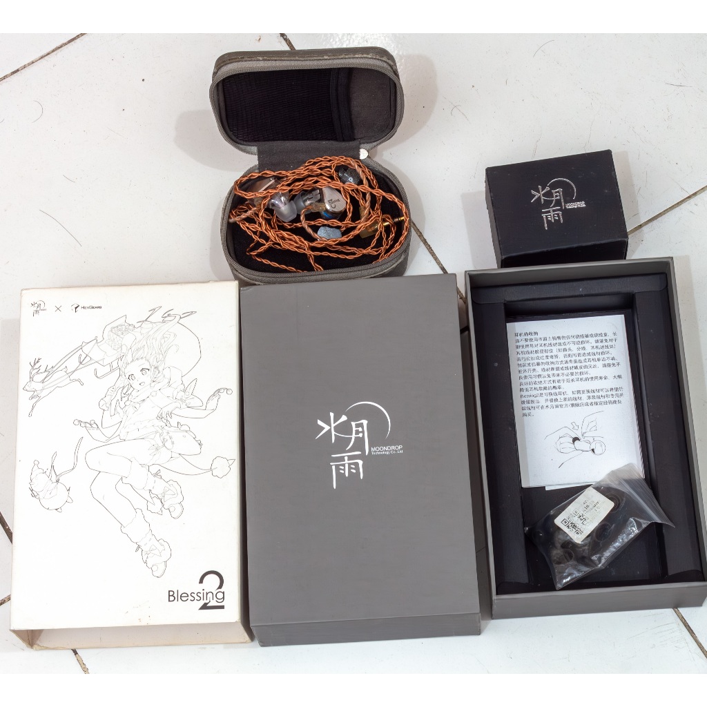 IEM Moondrop Blessing 2 Earphone + Spinfit Eartips