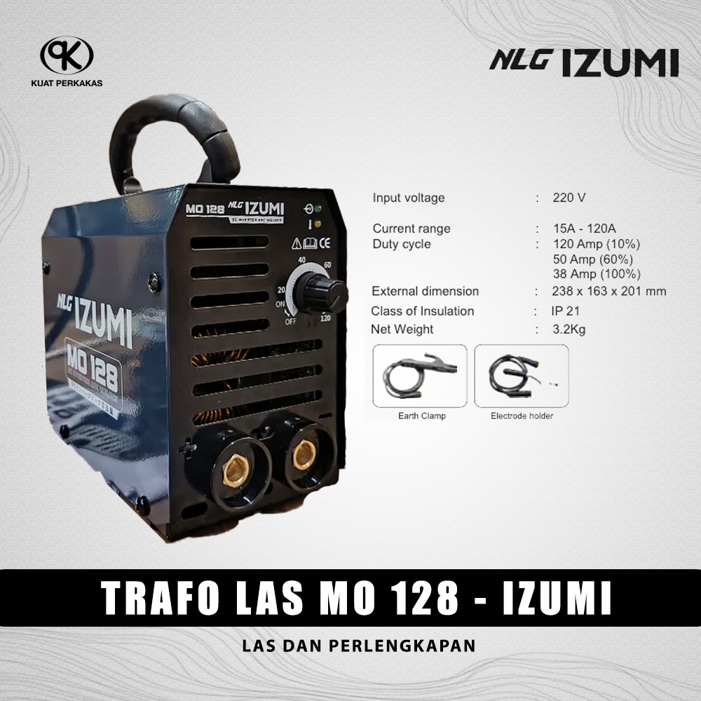 NLG IZUMI trafo las tipe MO 128 / Mesin las inverter MMA 120A 450 Watt