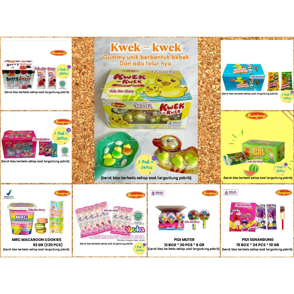 [Per Kotak] Aneka Ranjani Jelly 1Kotak = 30pcs / 1 toples / 1Kotak = 24pcs Snack Viral Halal Mui Sna