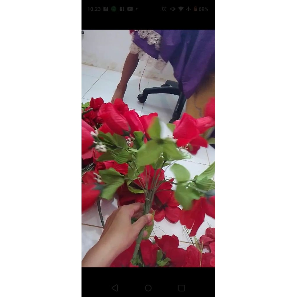 COD bunga plastik dekorasi preloved