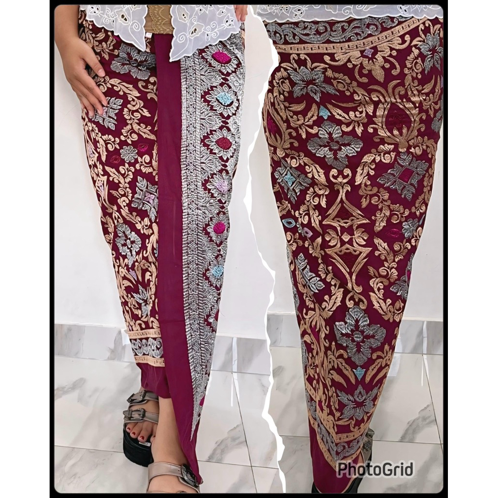Kamen  Lembaran  Songket Bordir Premium Bali