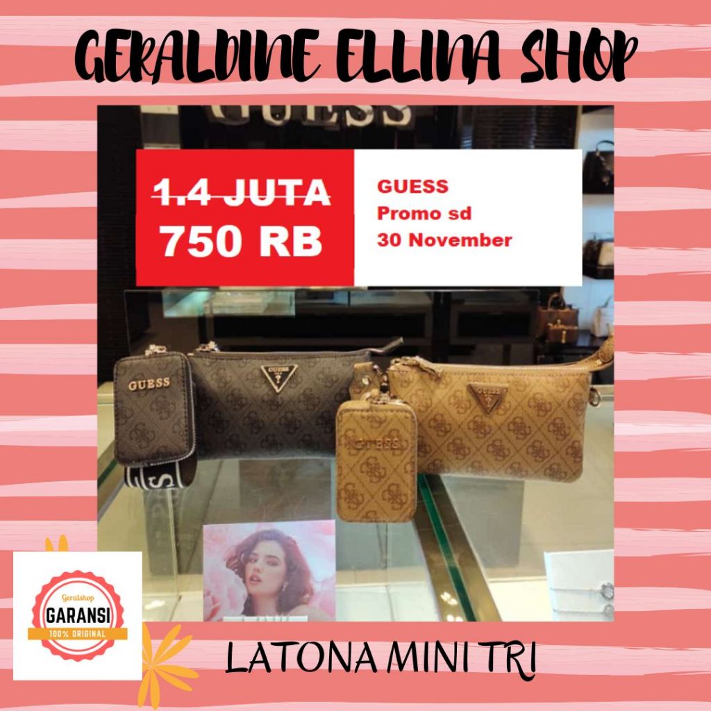Tas Guess wanita sale sling bag seri LATONA MINI TRI