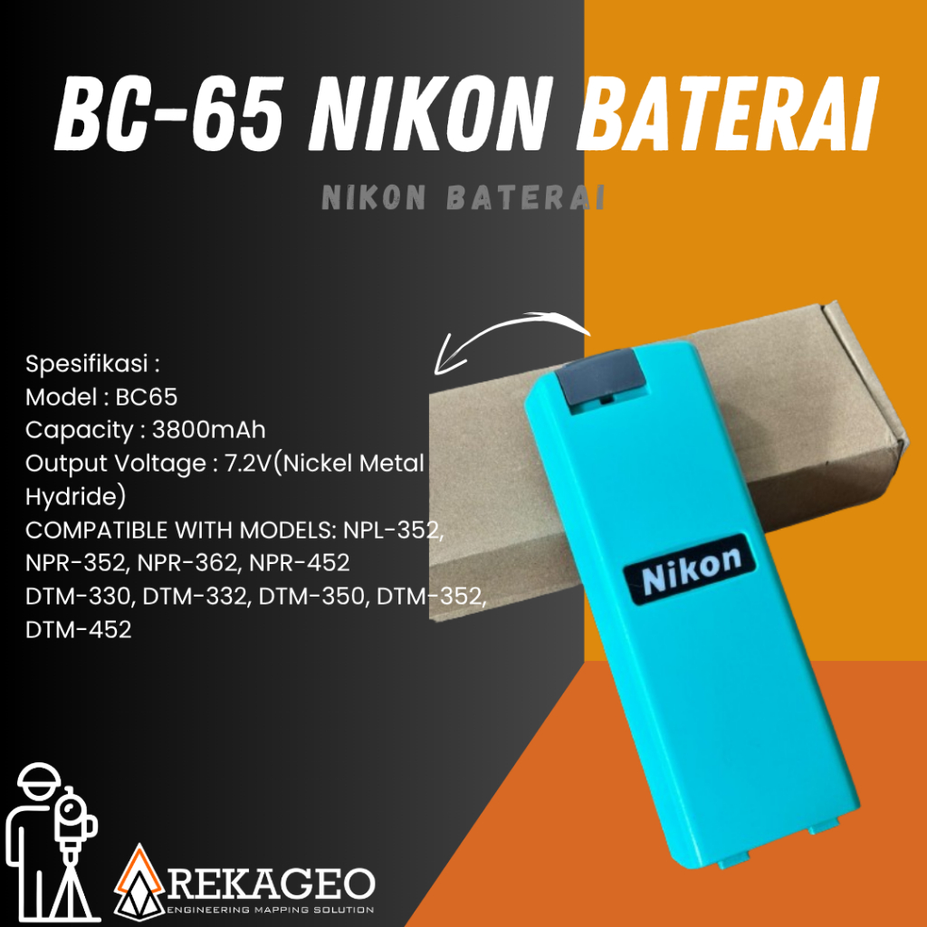 BATTERY TS NIKON tipe BC-65 / BATTERY TOTAL STATION NIKON DTM NPL / BATERAI TS NIKON BC65 / BATERAI 