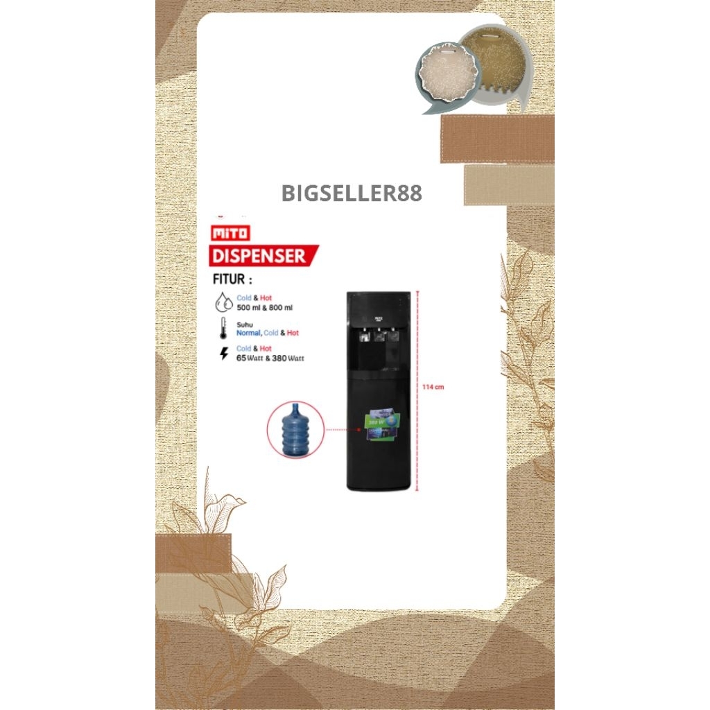 DISPENSER MITO GALON BAWAH MD-666 - DISPENSER MITO MD-666