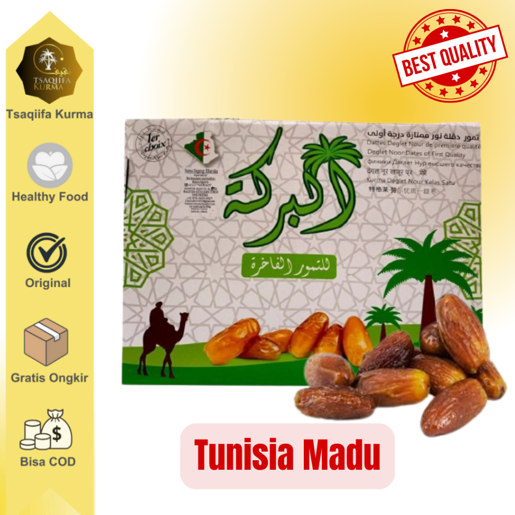 Kurma Tunis Madu 5 Kg Palm Dates Deglet Noor Premium Quality Al Baraka