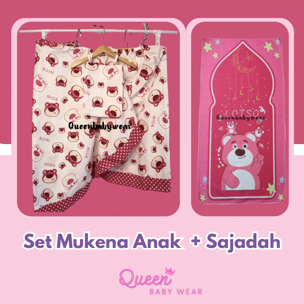 QBW - MUKENA ANAK + SAJADAH ANAK 1-7th / Set Mukena Anak / Mukena Anak Karakter / Mukena dan Sajadah