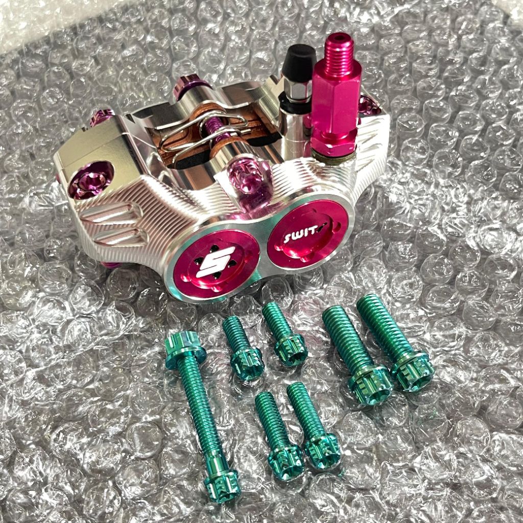 (only baut) Set Baut Kaliper Formula Isi 7 Baut + 1 Mur Bolong Titanium Original Anti Karat Motorcyc