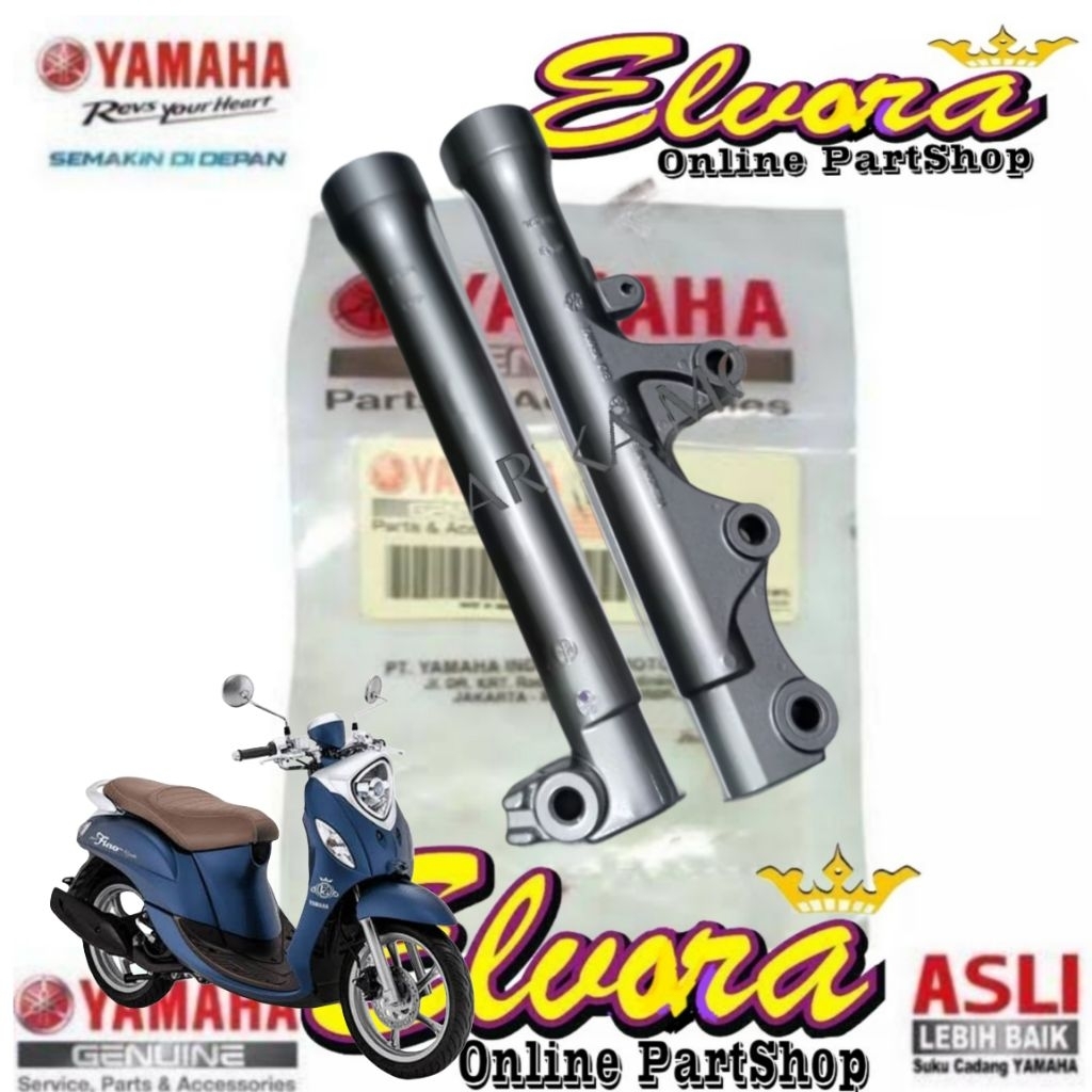 Tabung shock depan kanan kiri yamaha Fino 125 Premium Fino Grande Original BJ7-F3126-00 BJ7-F3136-00