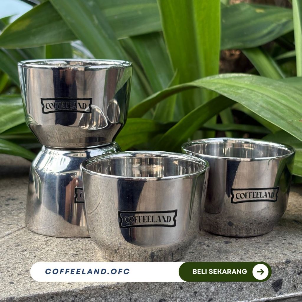 Coffee Cup 100ml – Cangkir Kopi Mini Stainless Steel Premium | Coffeeland