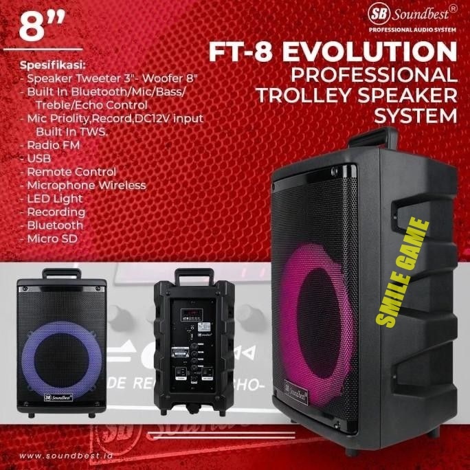 Speaker Portable 8 Inch Soundbest FT 8 Evolution Bluetooth