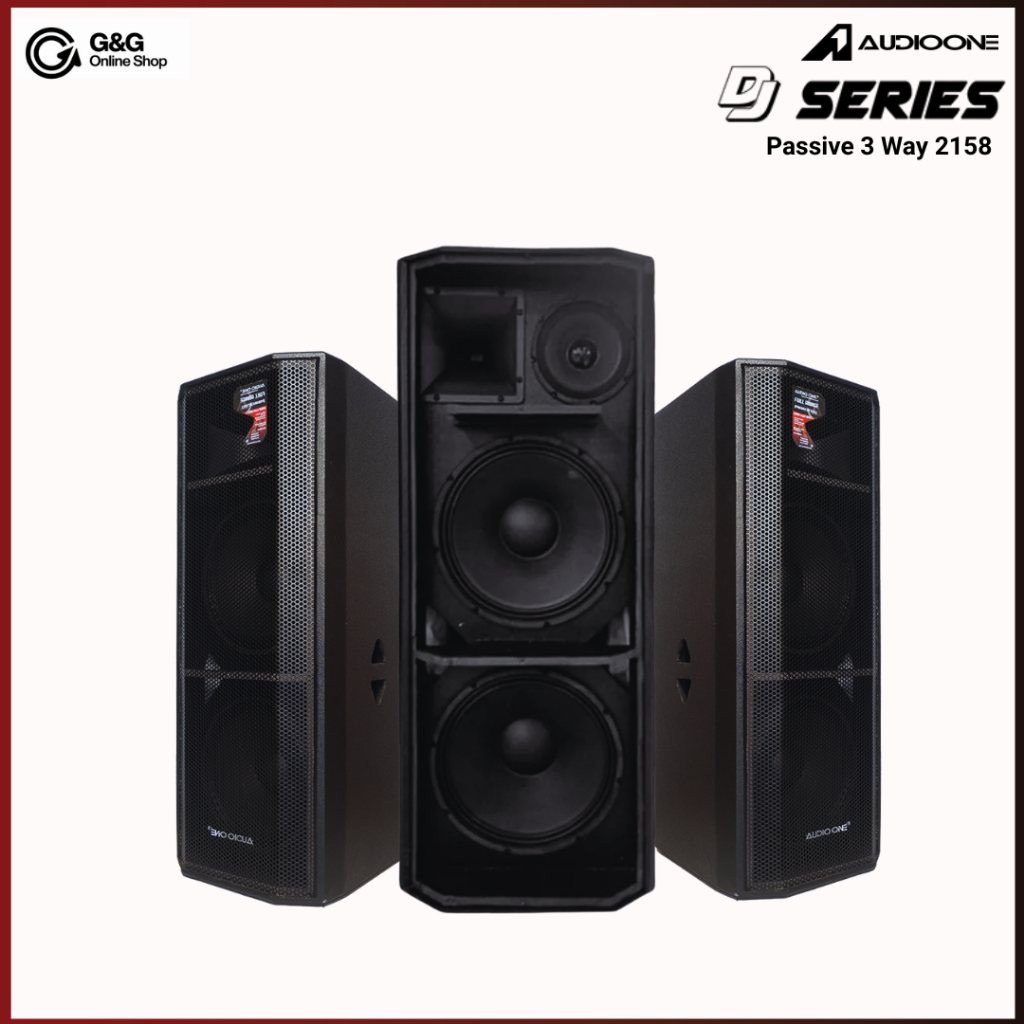 Speaker Pasif 3 Way AUDIO ONE DJ 2158 Double 15 Inch Sound System Lapangan Rumahan 1200 - 2000 Watt