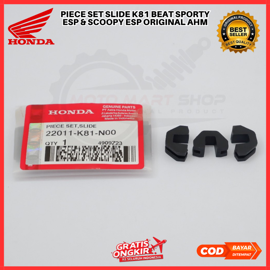 Piece Set Slide K81 Beat Sporty eSP & Scoopy eSP ORIGINAL AHM motor