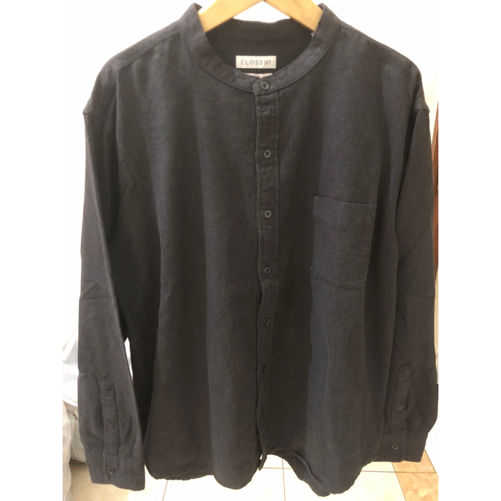 baju pria model tanpa kerah / kemeja tanpa kerah polos