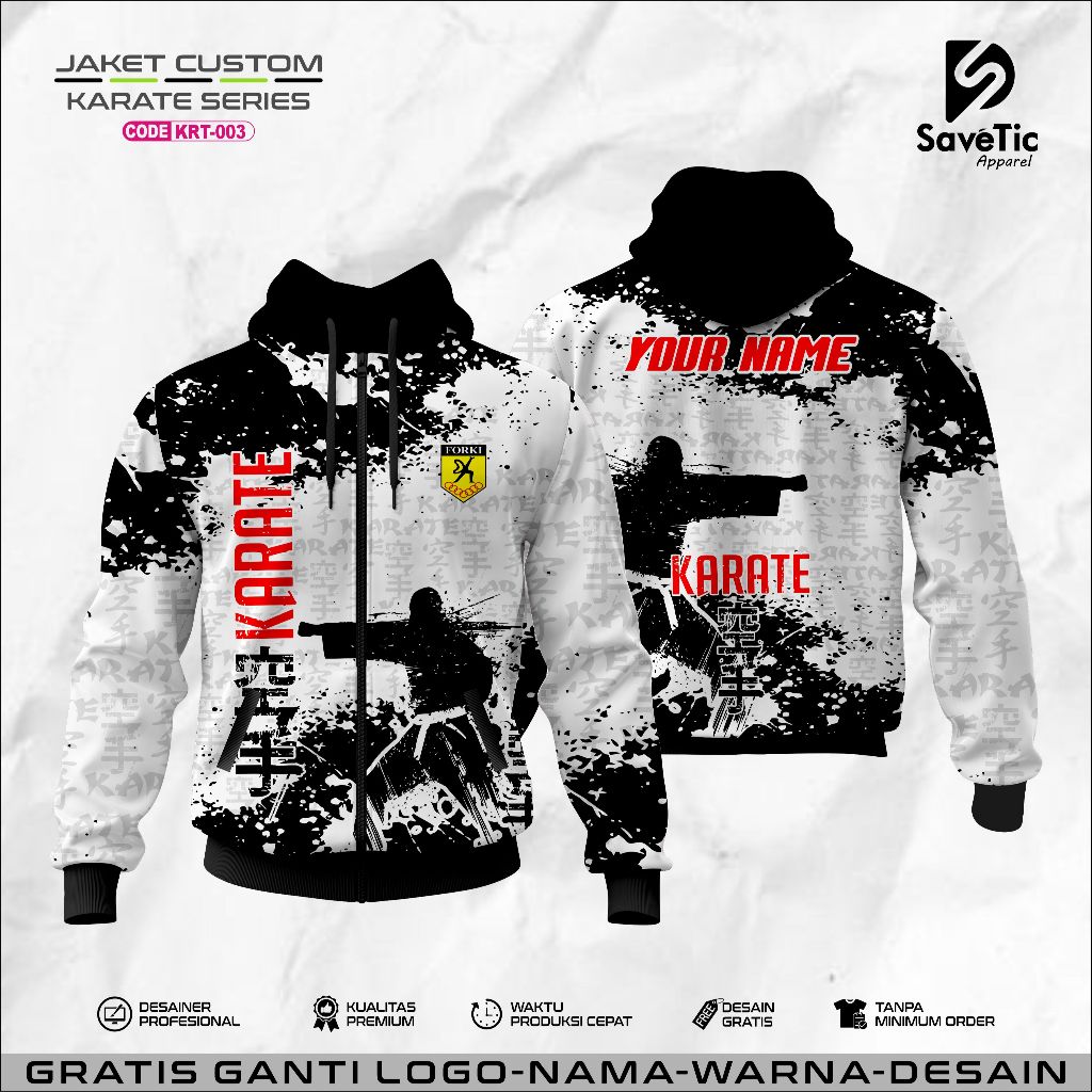 Jaket Karate Full Printing Sublim Custom/Jaket Karate Indonesia/Jaket Motif Karate/Hoodie/Tracktop/B