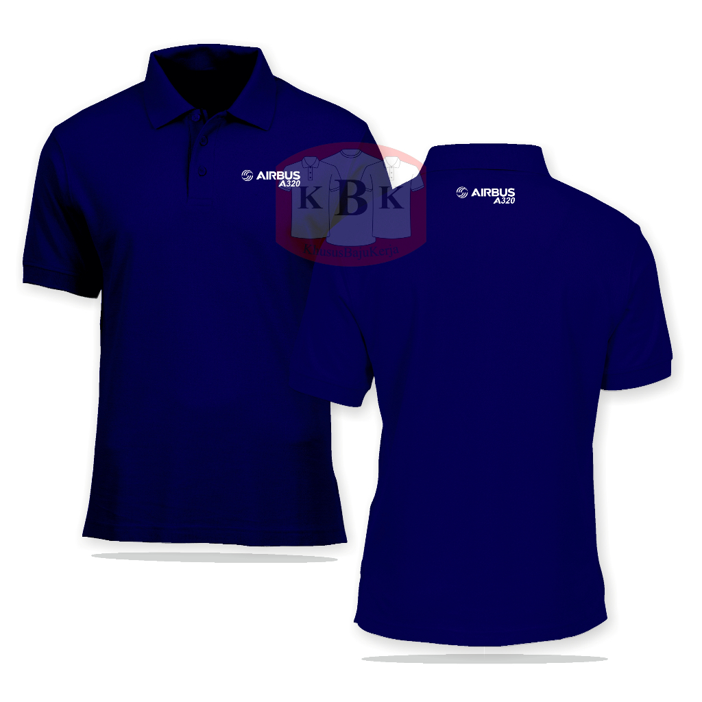 Baju Kantor Kerja Polo Pria Wanita AIRBUS A320 AIR FORCE / Custom Kaos Acara Promosi Iklan