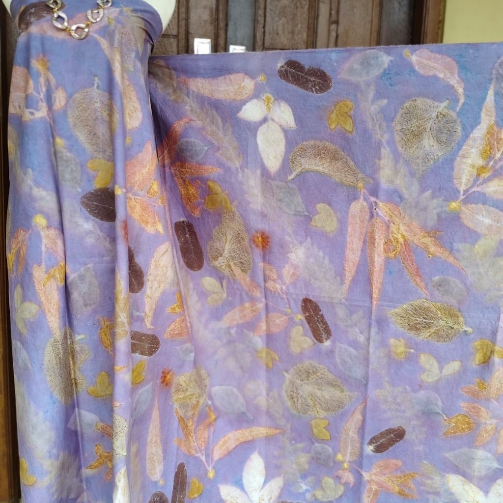 Ecoprint Kain Katun Primis Edisi Ungu Biru