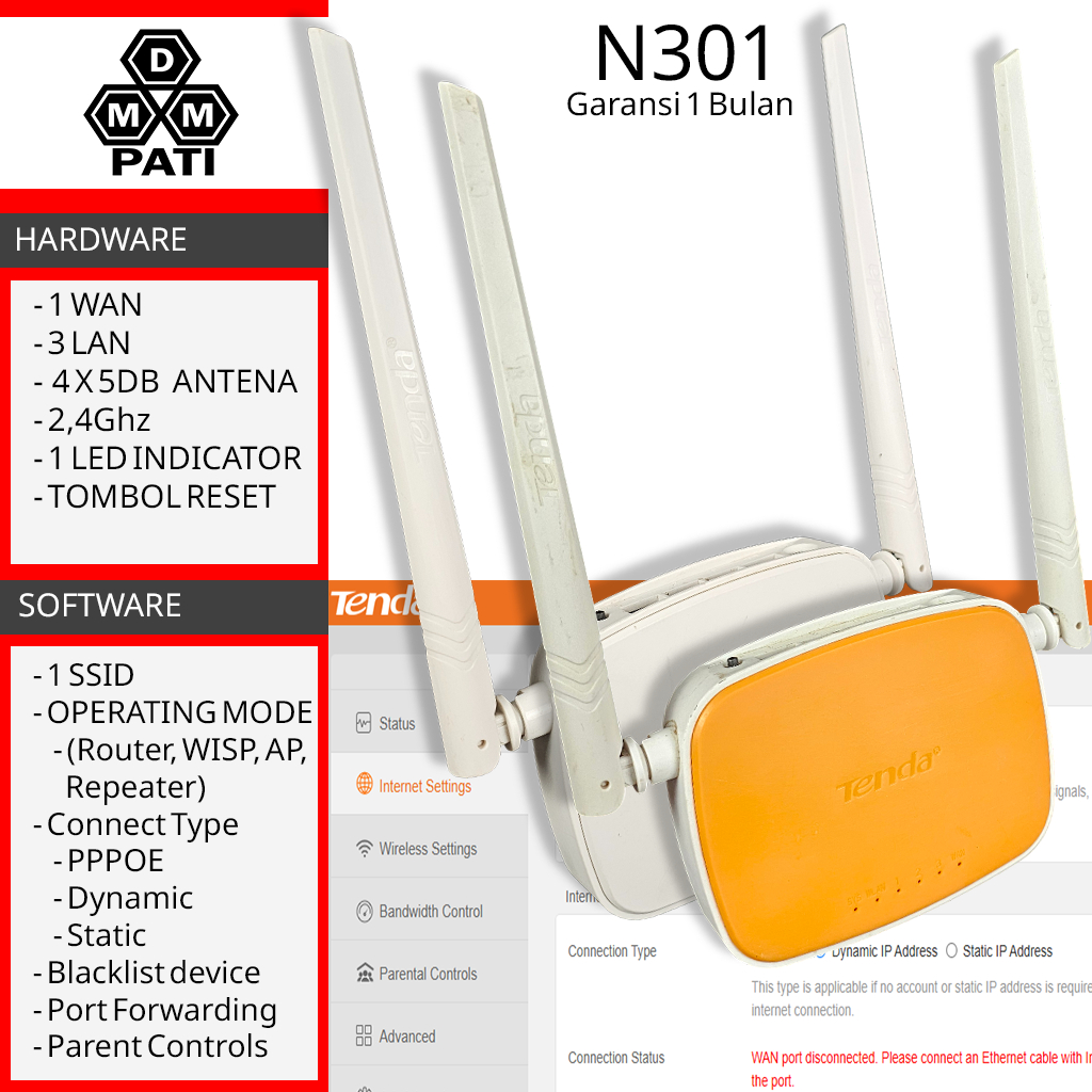 Tenda N301 second router repeter
