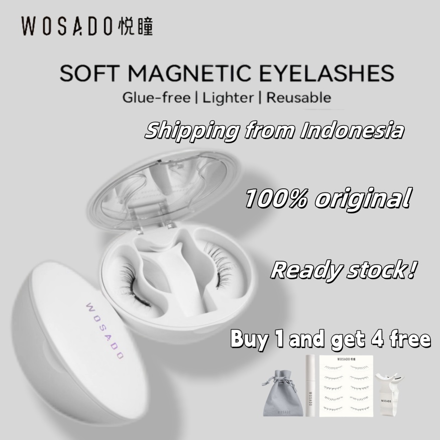 WOSADO Magnetic Eyelash 100% Original BuluMata Magnet Tanpa Lem Reusable Bulu Mata Palsu Natural Eye