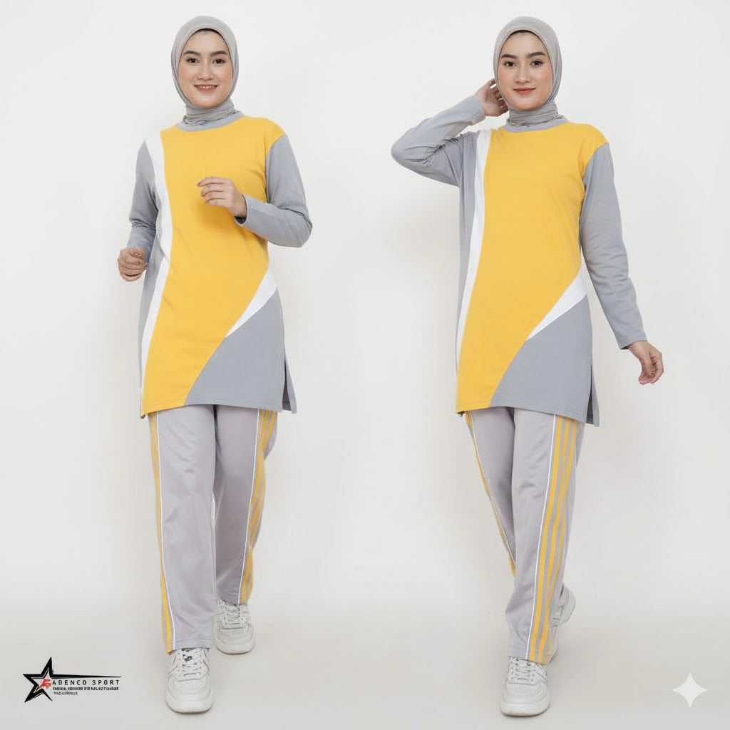 Setelan Baju Olahraga Senam Wanita Muslimah / Stelan Training Wanita Muslimah