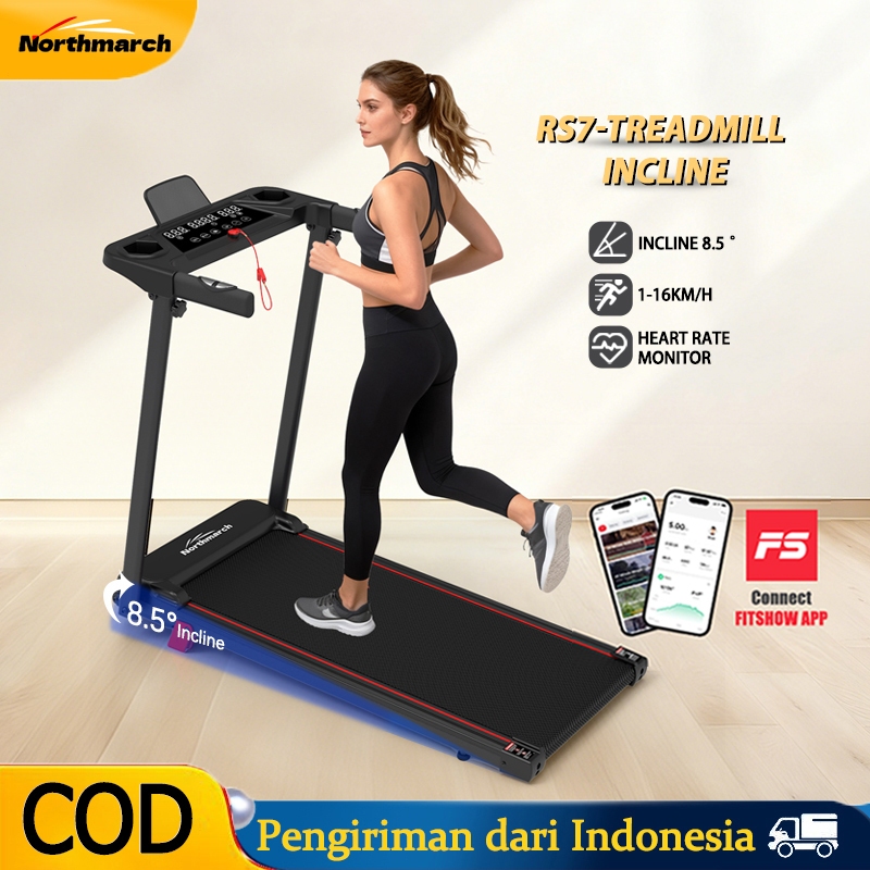 Northmarch Elektrik Treadmill RS7 Low Watt 8° Incline Bluetooth APP Lipat Portable Walking Pad Runni