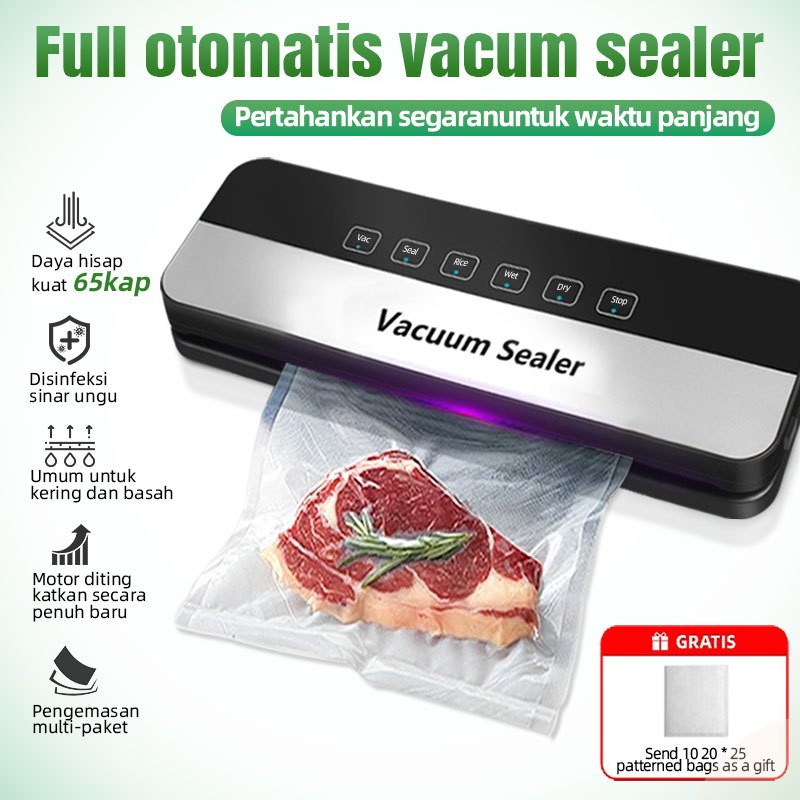 Alat Vakum Makanan Frozen Vacum Sealer Alat Vakum Makanan Basah Kering Frozen Food Seal Free 10 Kant