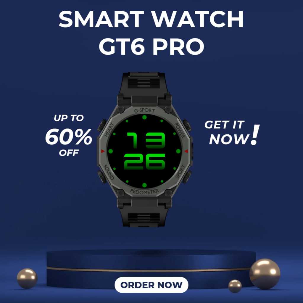 PulsarFit jam tangan  GT6 PRO / 1.52inci  Layar Besar Screen Bluetooth Call Wireless  Waterproof Mon