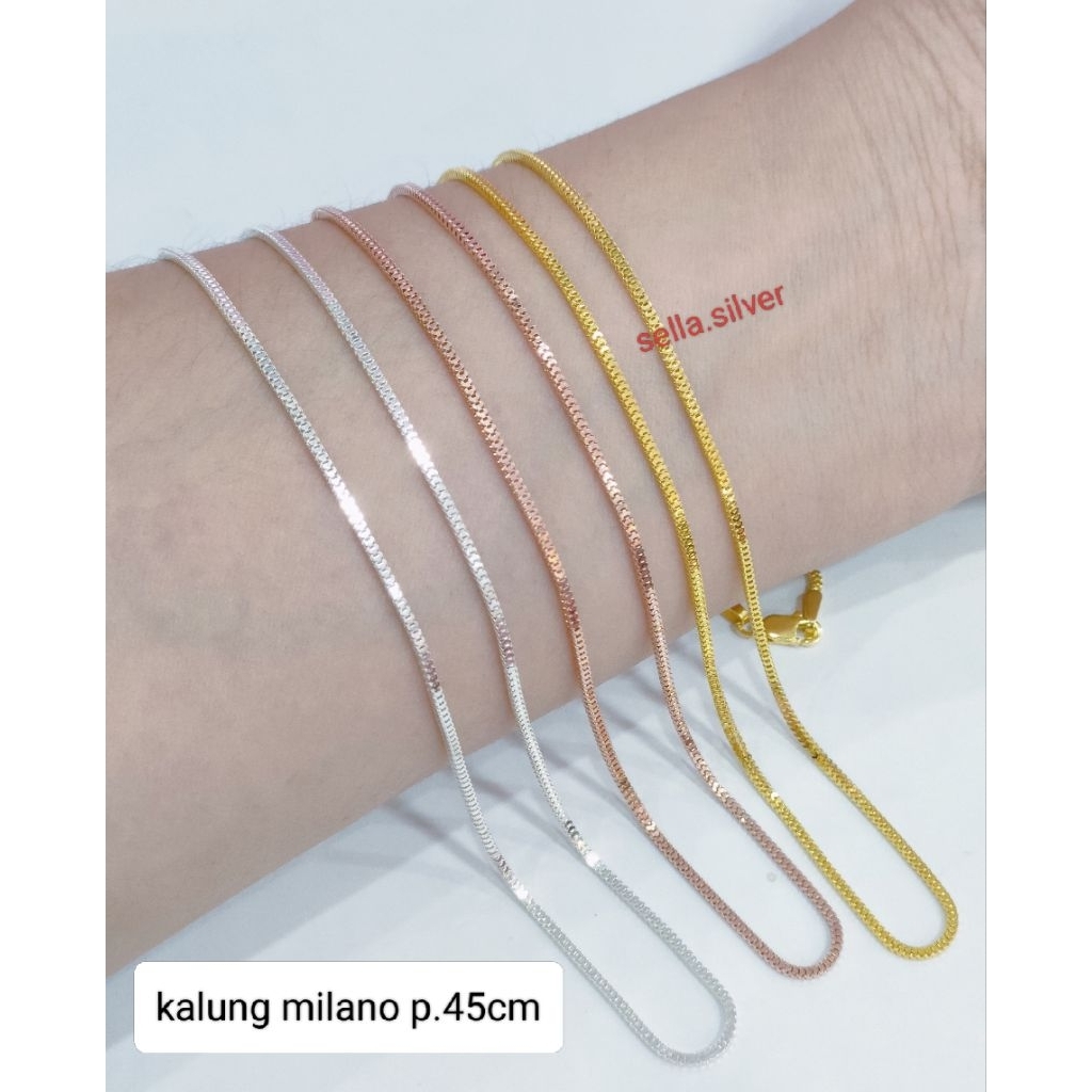 KALUNG MILANO PERAK ASLI 925 LAPIS EMAS