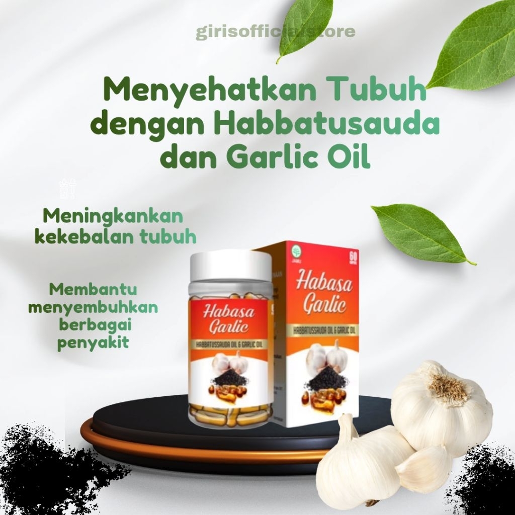 Habasa Garlic Oil Al-Afiat – Minyak Habbatussauda & Bawang Putih | Obat Herbal Kolesterol, Asam Urat