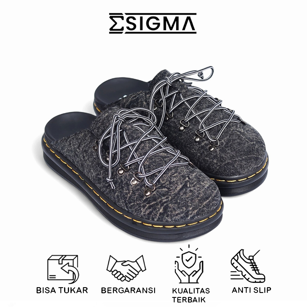 SIGMA Sepatu Sandal Pria Sandal Slide Bustong Selop pria Boston
