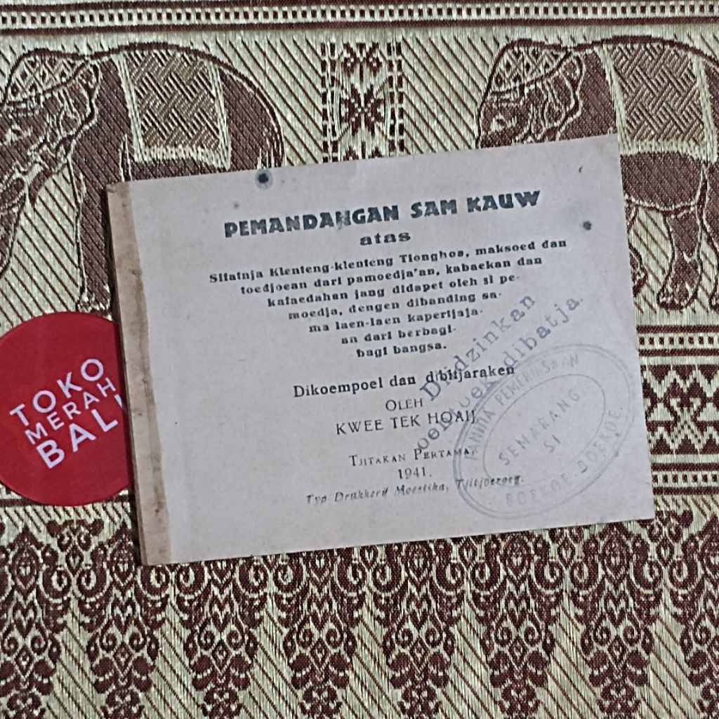 Buku Kwee Tek Hoay Sifat Klenteng Tionghoa 1941