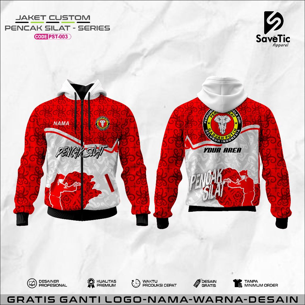 Jaket Silat Full Printing Sublim Custom/Jaket Silat Indonesia/hoodie/Bomber/Tracktop/Bela diri