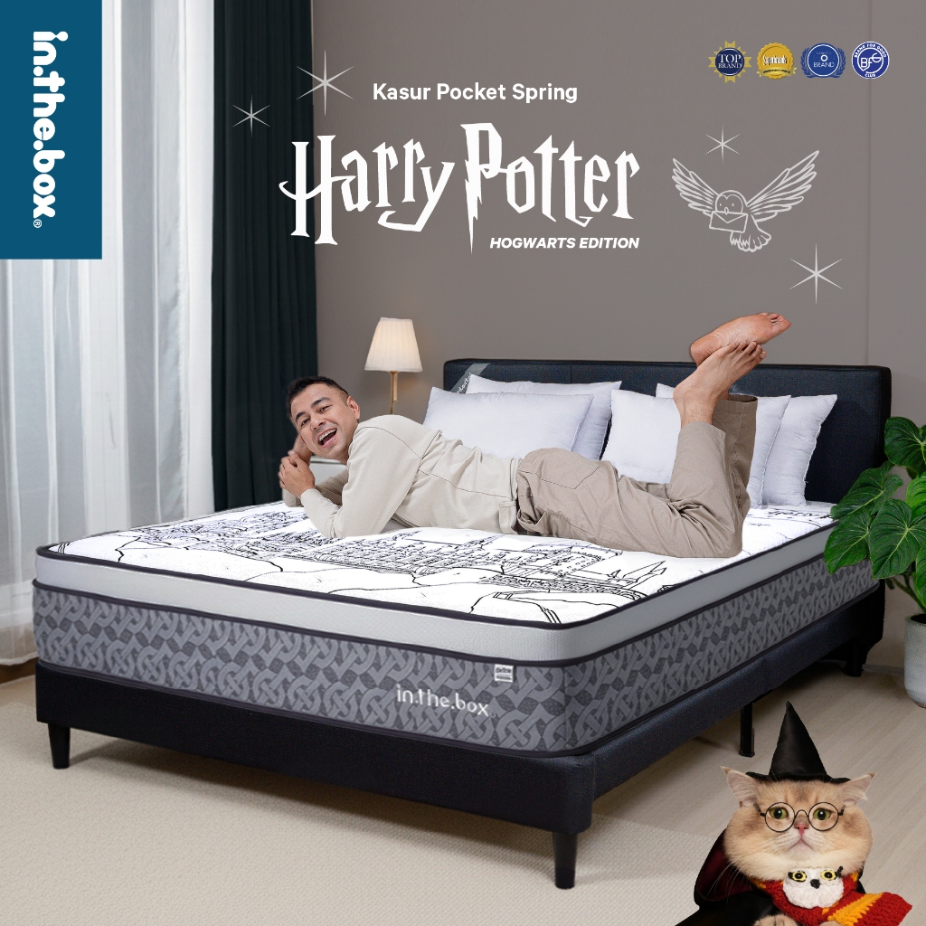 Kasur Springbed INTHEBOX HARRY POTTER Hogwarts Edition Plush Top - FREE Bantal