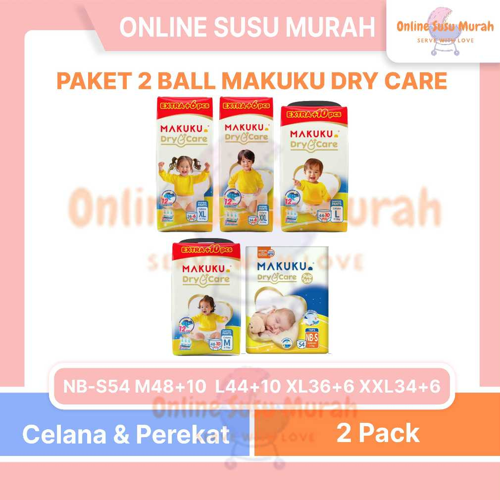 MAKUKU DRYCARE PAKET 2 BALL TAPE NBS 54 PANTS M 48 +10 L 44 +10 XL 36 +6 XXL 34 +6 DRY CARE PPKS