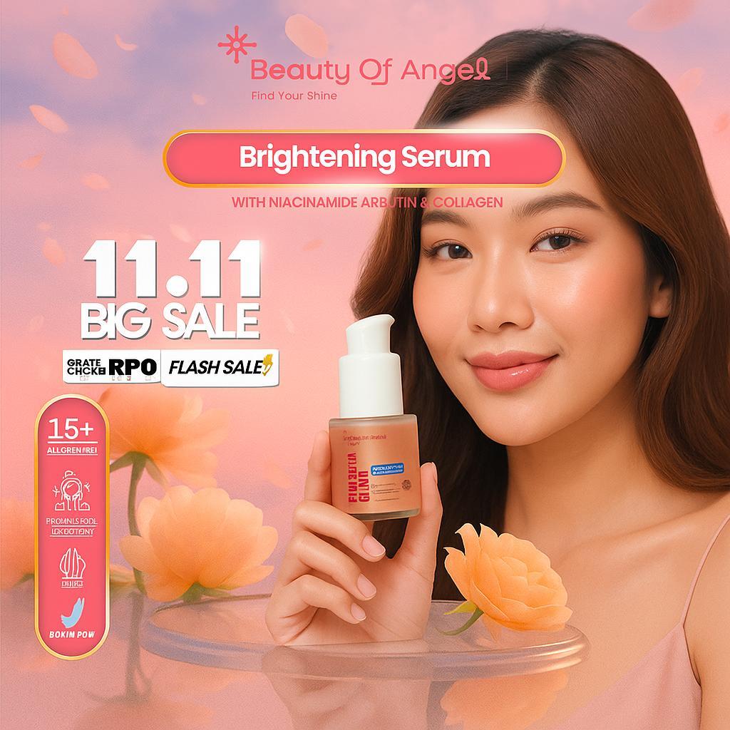 Beauty of Angel Brightening serum chroma glow - Serum pencerah wajah Niacinamide 10% Chromabright