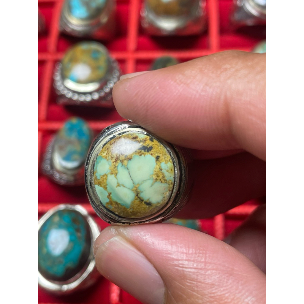 Cincin Batu Pirus Persia Biru Telur Asin - Nuansa Pirus