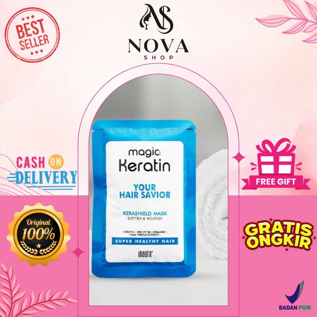 INAURA MAGIA KERATIN YOUR HAIR SAVIOR KERASHIELD MASK SOFTEN & NOURISH SUPER HEALTHY HAIR 40 GRAM