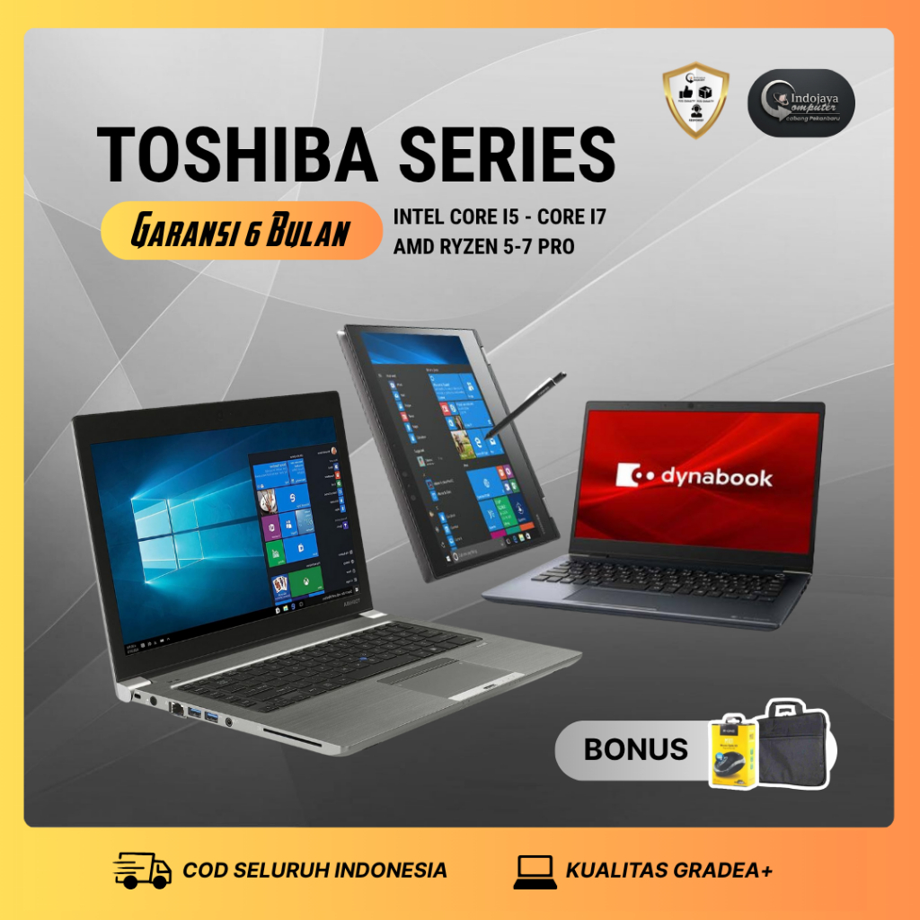 Laptop Toshiba Core i3/i5/i7 RAM 4/8GB SSD 256GB Bergaransi
