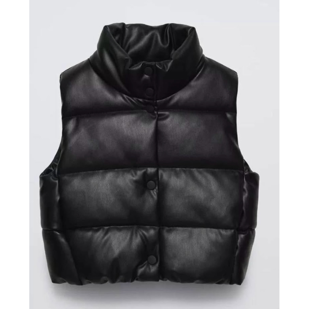 Zara Puffer Vest Leather