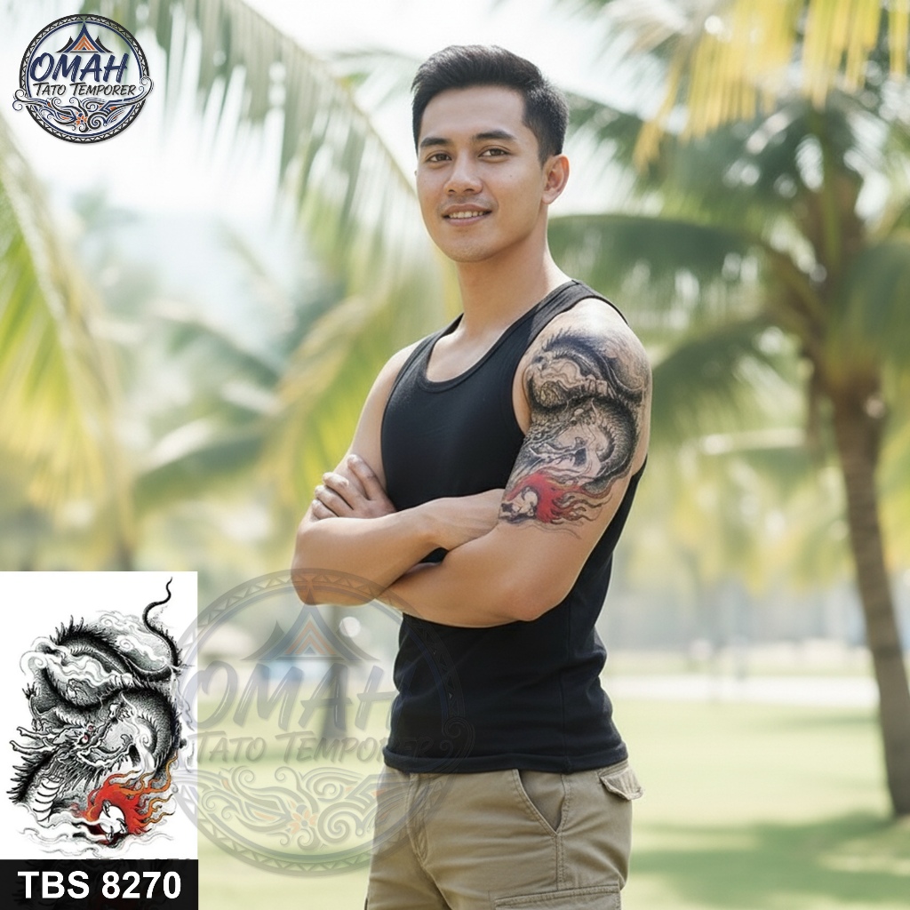 TBS 8270 Stiker Tato Temporer Temporary Waterproof Model Naga Anti Air Aesthetic Keren
