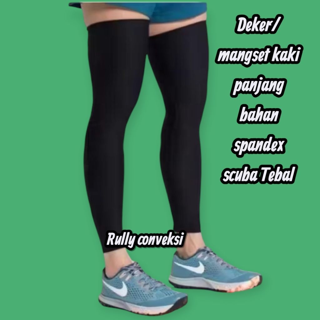 Deker manset kaki panjang pria sport olahraga spandex scuba tebal