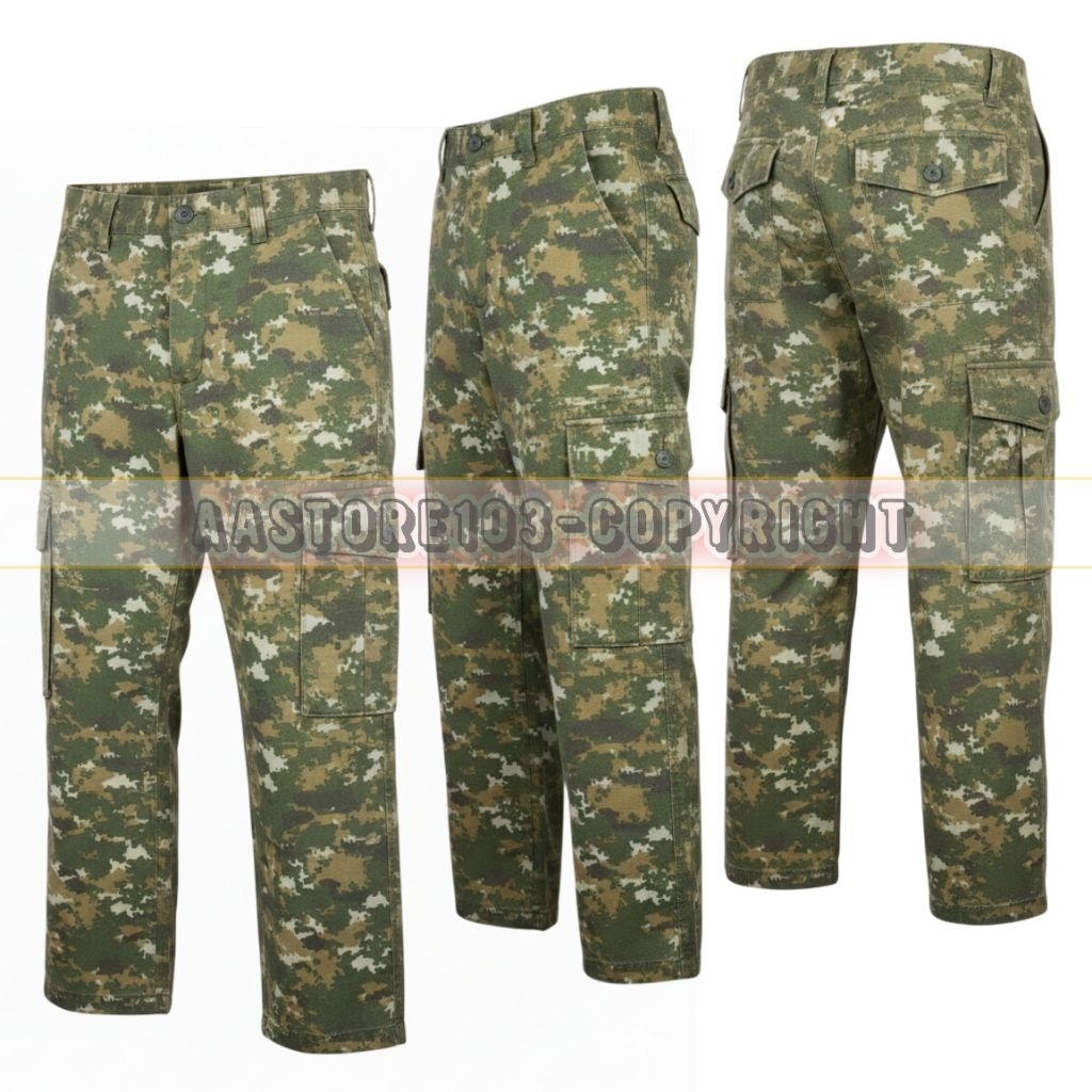 CELANA PANJANG LORENG SAGE GREEN CELANA PDL CARGO MOTIF SAGE GREEN