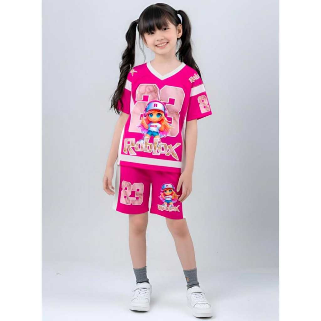 Baju Anak Roblox Cewek Pink / Jersey Anak Perempuan Buat Usia 2-10 Tahun