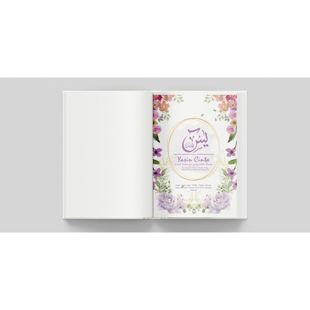 Yasin Rose Flower Souvenir Cantik Costum Nama+Foto, Tanpa terjemah, 60+Halaman