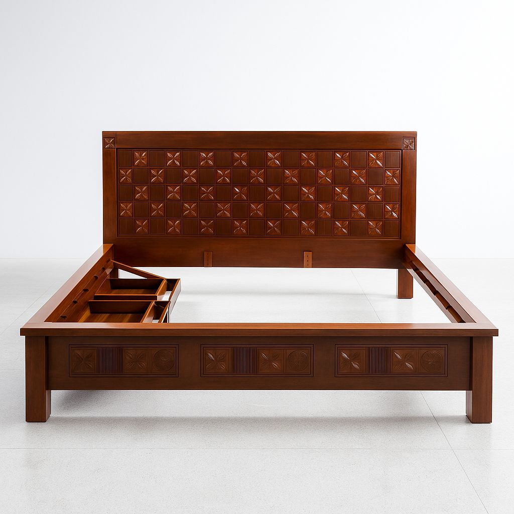 dipan 160x200 tempat tidur kayu jati minimalis laci