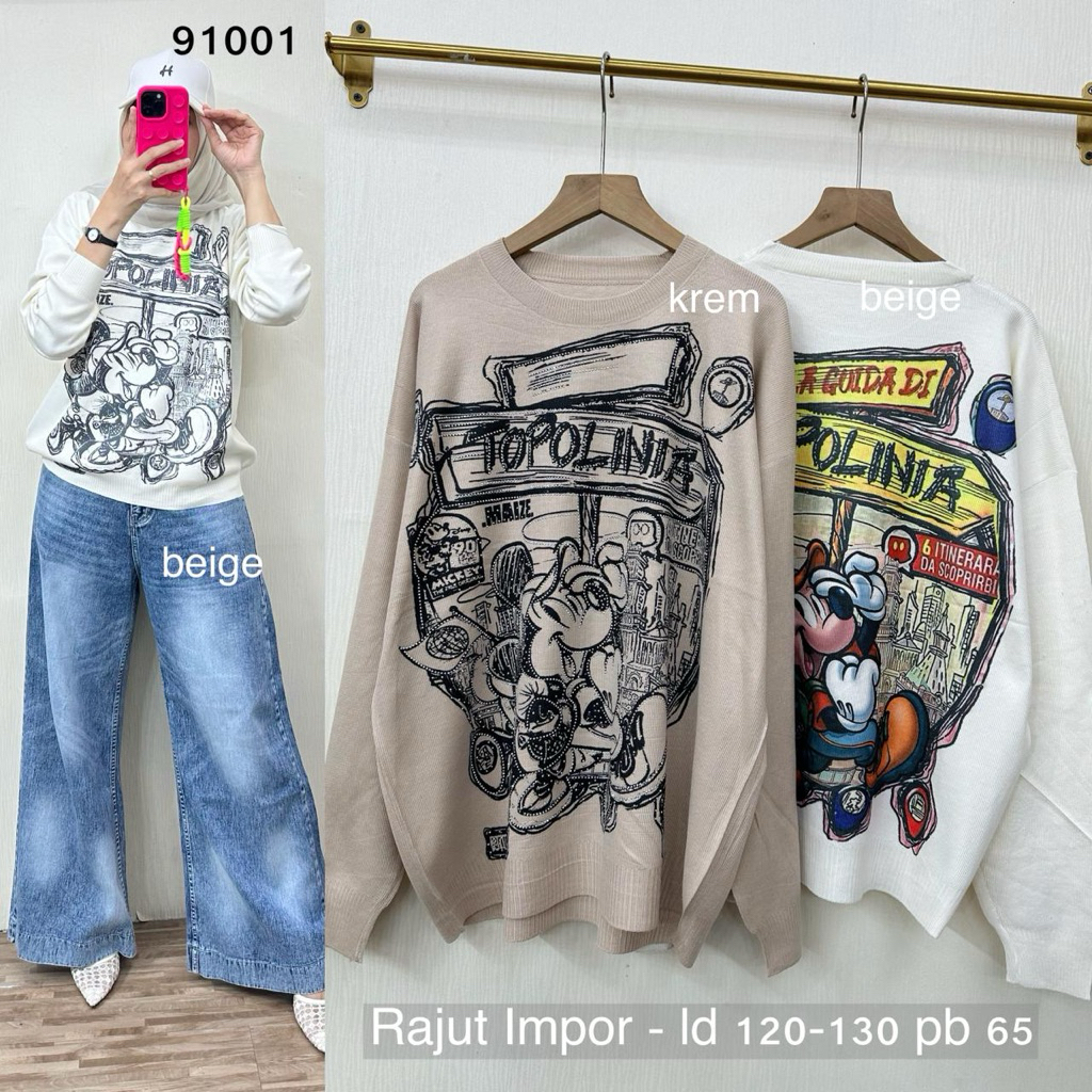 blus rajut impor premium jumbo