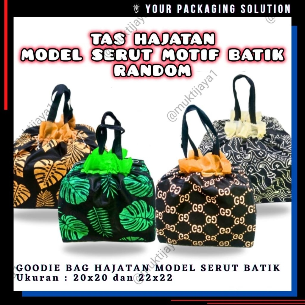TAS HAJATAN  22x22cm SERUT BATIK DI KIRIM RANDOM •  Spunbond ll Goodie Bag ll Tas Kain ll Tas Kado l