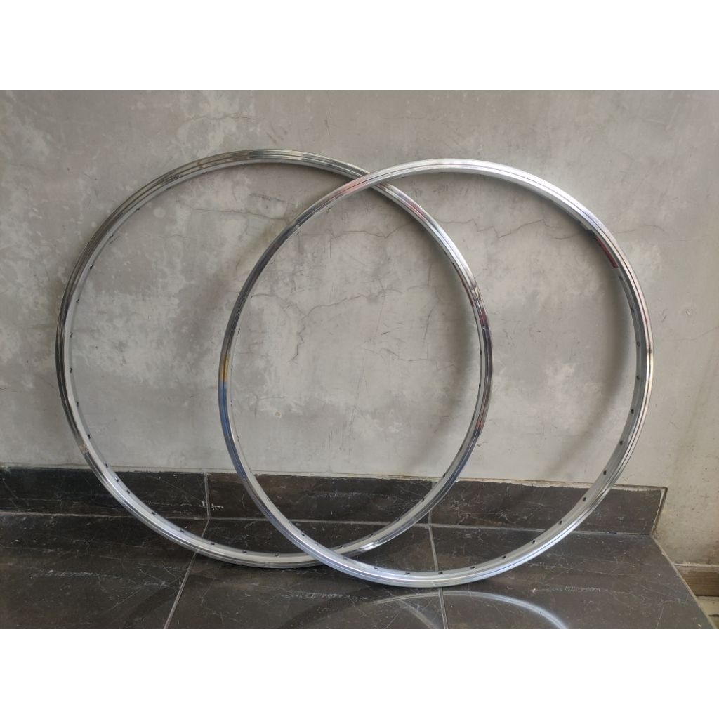 velg rims sepeda balap roadbike fixie 700c platinum alloy silver 36h
