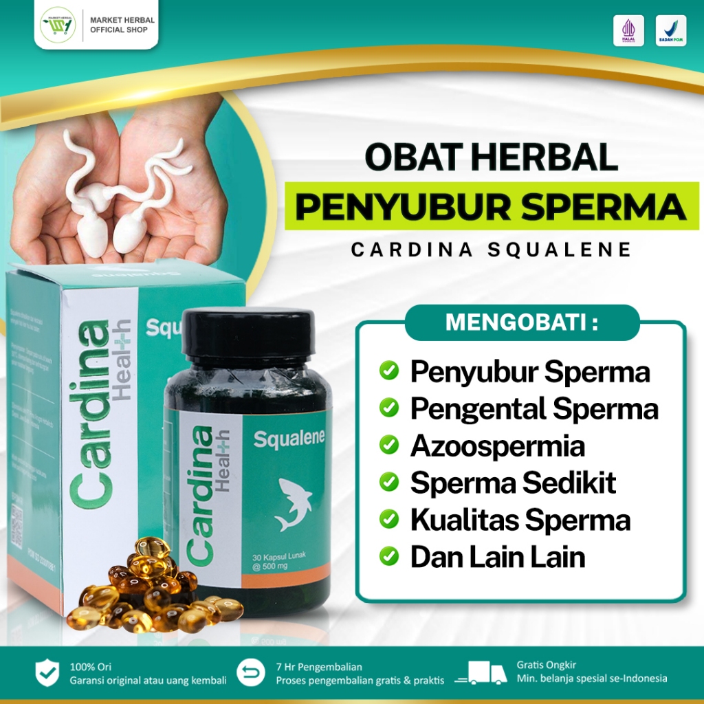 Cardina Health Squalene Obat Penambah SpermaTeratozoospermia Azoospermia Penyubur Sperma Pria Sperma