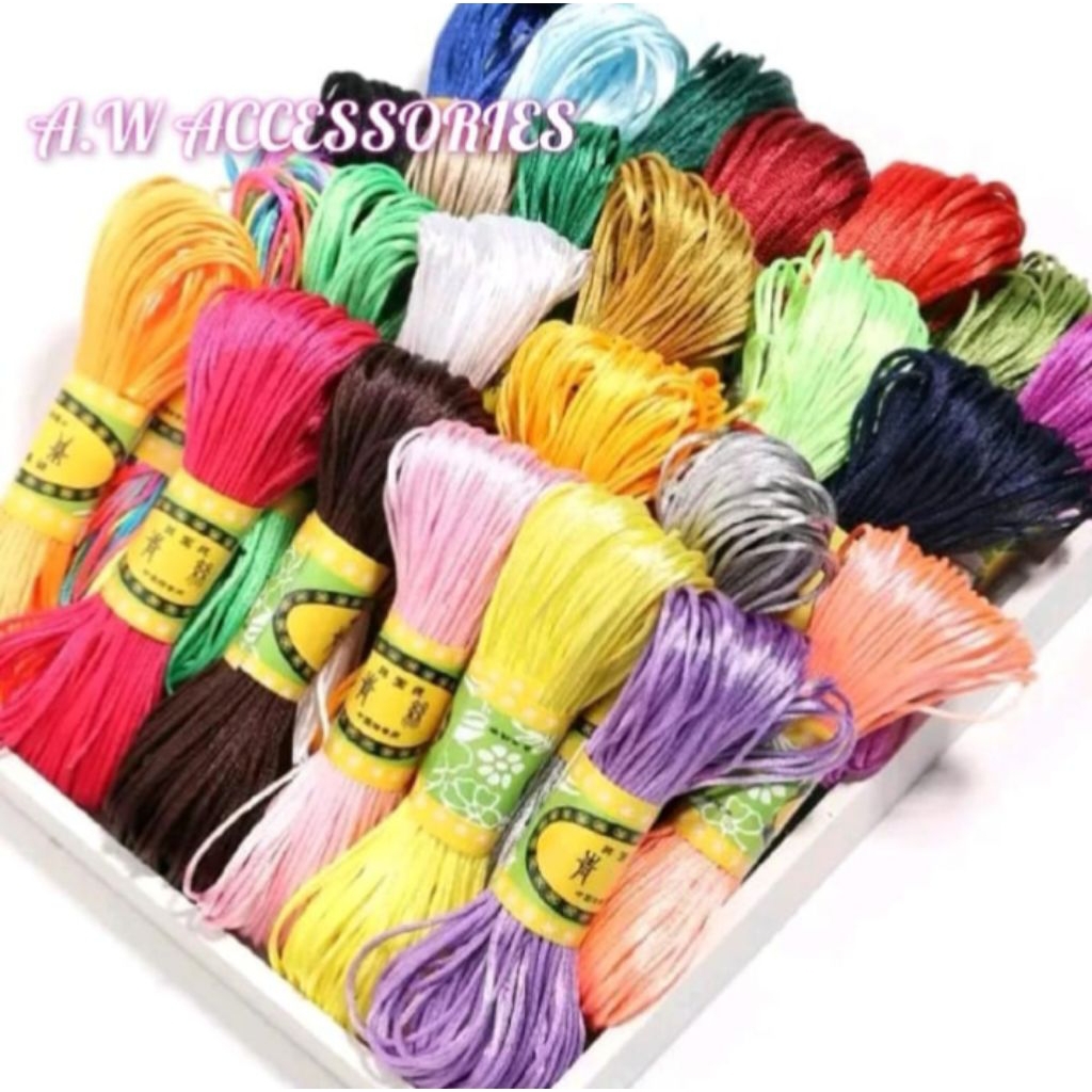 COD Tali Satin Simpul Cina Untuk Bahan Kerajinan Gelang Dan Tasbih  Craft