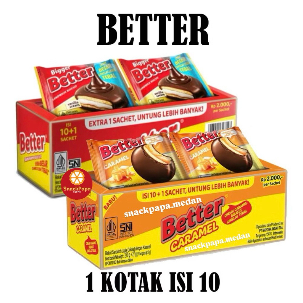 ROMA BETTER SANDWICH CARAMEL BISCUIT RENCENG ISI 10 | BISKUIT BETTER | BETTER BISKUIT VANILLA CREAM 